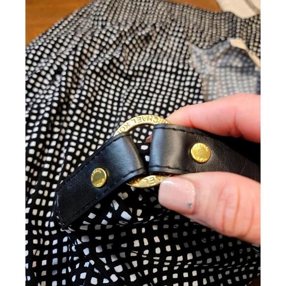 Nwt Michael Kors Black and White Printed Dress with Leather Belt - Picture 4 of 8